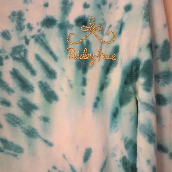 Hand Embroidered Long-Sleeve Tie Dye Shirt - Picture 3 of 3